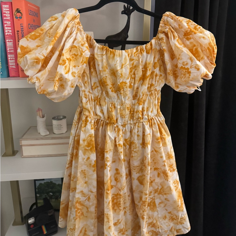Yellow Abercrombie Floral Bubble Dress